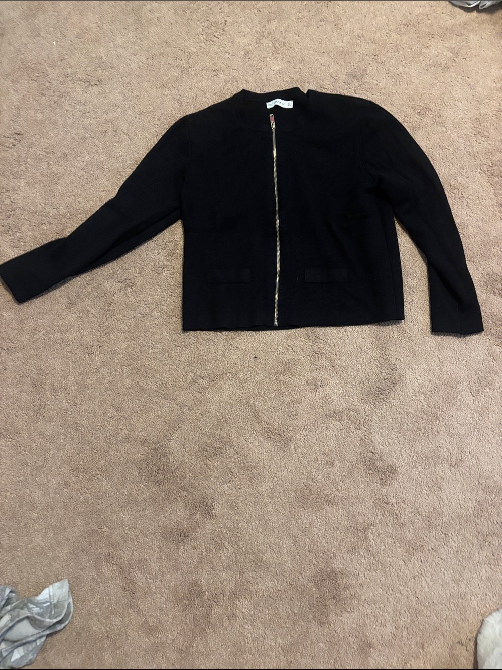 Zara Black Zip-Front Blazer Jacket